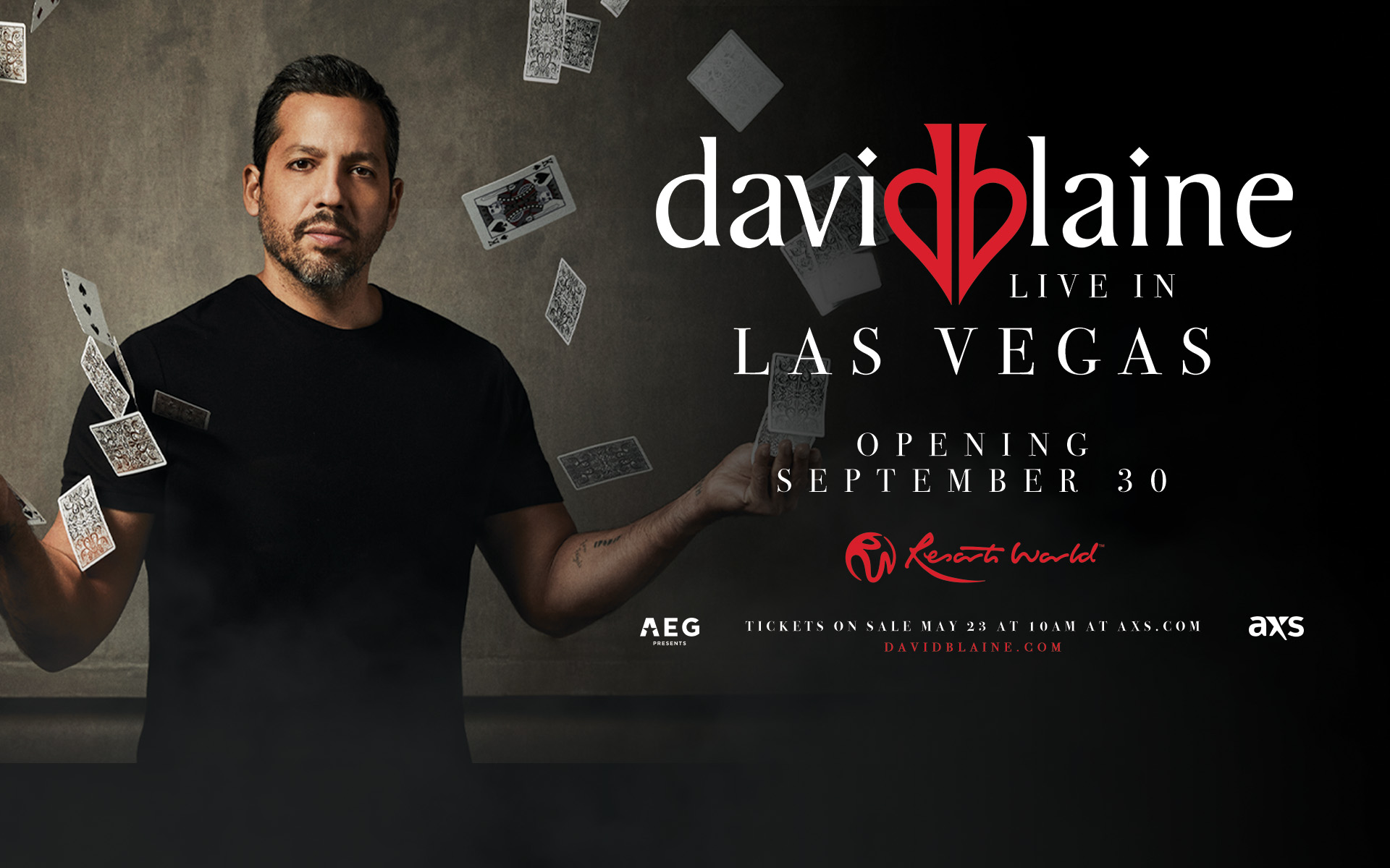 DAVID BLAINE ANNOUNCES FIRSTEVER LAS VEGAS RESIDENCY AT RESORTS WORLD