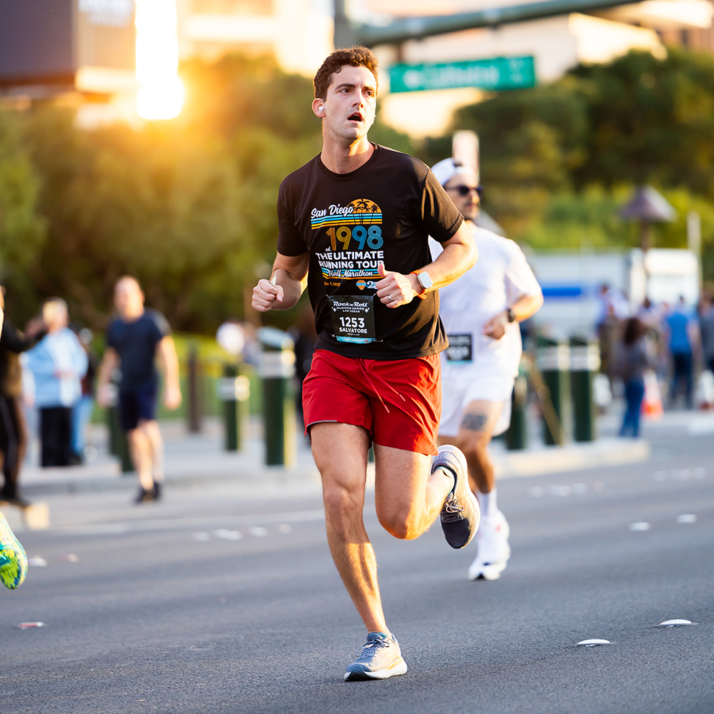 Running man in a marathon