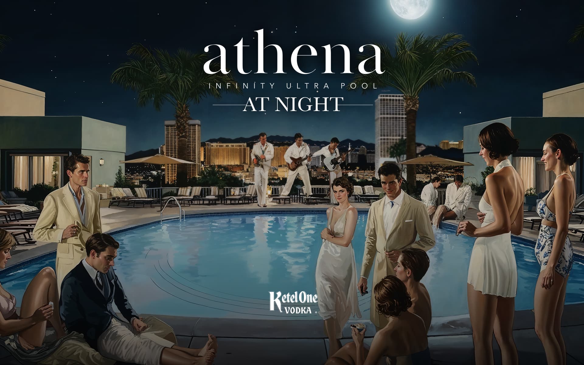 Athena Infinity Ultra Pool At Night