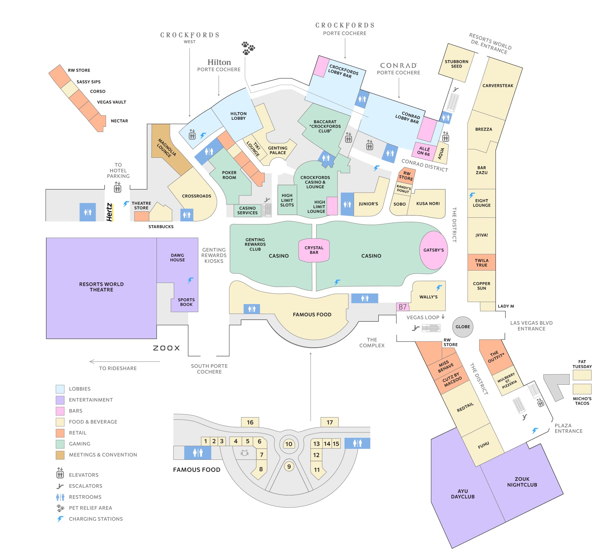 Resorts World map. Floor 1
